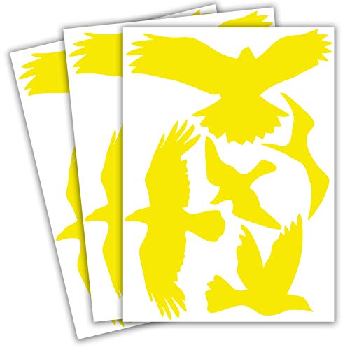 WandFactory Vogelschutz und Fensterschutz - 20 Aufkleber - Schutz vor Vogelschlag - Sticker Vögel (Gelb) von WandFactory