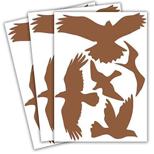 WandFactory Vogelschutz und Fensterschutz - 20 Aufkleber - Schutz vor Vogelschlag - Sticker Vögel (Lehmbraun) von WandFactory