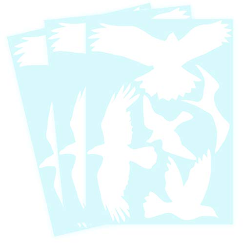 Vogelschutz und Fensterschutz - 20 Aufkleber - Schutz vor Vogelschlag - Sticker Vögel (Weiss) von WandFactory