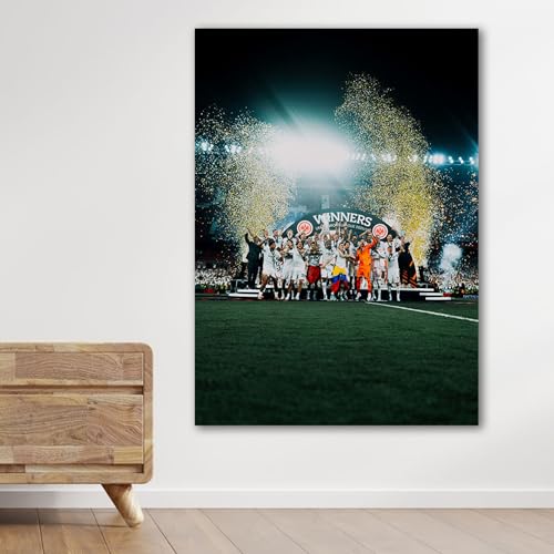 Eintracht Frankfurt Fanartikel - Siegerehrung UEFA Europe League 2021/2022 - Wandbild (60cm x 40cm) auf Aluminium I Exklusive Motive von WandMagie
