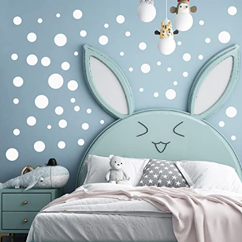 WandSticker4U®- 116 x WEISSE PUNKTE zum Kleben I Wandtattoo Punkte weiß Wandsticker Kinderzimmer Kreise Dots selbstklebend I Wand Aufkleber Mädchen & Junge Babyzimmer Deko groß von WandSticker4U