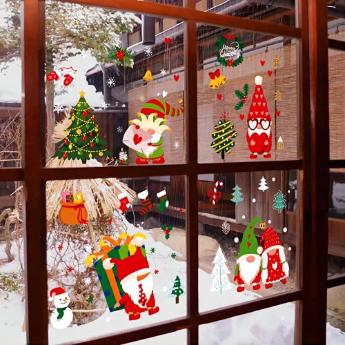 WandSticker4U® 9 Bögen- XXL Fensterbilder Weihnachten Kinder WEIHNACHTSWICHTEL selbstklebend I Weihnachtsdeko Fenster Wichtel Kinderzimmer Fenstersticker Winter wiederverwendbar GROß von WandSticker4U