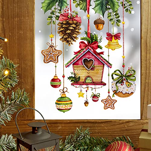 WandSticker4U®- Fensterbilder Weihnachten VOGELHAUS selbstklebend I Weihnachtsdeko Fenster Aufkleber Kinderzimmer Fenstersticker Winter Sterne wiederverwendbar Deko von WandSticker4U