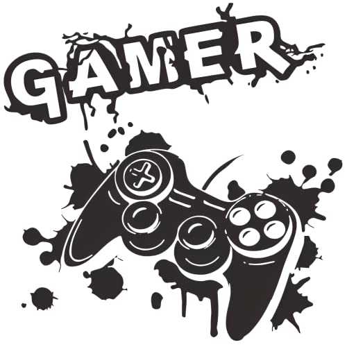 WandSticker4U®- Wandtattoo GAMER ZONE mit CONTROLLER schwarz (57x55 cm) I Gaming Wandtattoo Kinderzimmer Junge Mädchen Konsole I Wanddeko Gaming Zimmer Gamer Deko Jugendzimmer Spielzimmer COOL von WandSticker4U