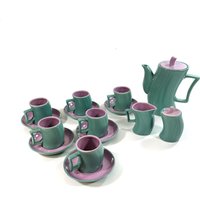 Vintage Keramik Set Von A.r.m.- Design Cacao Massimo Iosa Ghini Für Naj Oleari, 9 Setteile - 19 Einzelteile Geschirr Der 1980Er von Wandabazaa