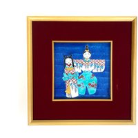 Vintage Porzellan Fliese Mit Originalverpackung - Hinamatsuri Dolls Hina Arita Genemon Nishiki Japan 1980-90Er von Wandabazaa