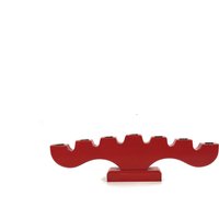 Vintage Roter Ikea Kerzenständer - 1-Armig Kerzenhalter Für 6 Kerzen Kerzenleuchter Aus Holz Home Accessoires Schweden 1970-80Er von Wandabazaa