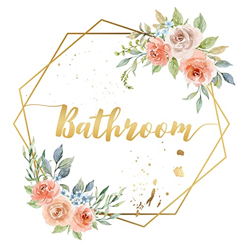 Grandora Türaufkleber Bathroom mit Rosen I Motiv 16 I Wandsticker selbstklebend WC Wandaufkleber Toilette Wandtattoo Bad Aufkleber Sticker Blumen DL446-16 von Wandaro