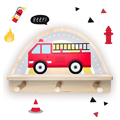 Little Deco Feuerwehr Wandregal für Baby Kinderzimmer Holz Wandsticker DL793-12 von Wandaro