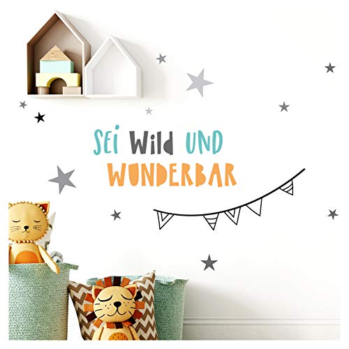 Little Deco Wandaufkleber Safariparty I Zusatz - Spruch & Sterne I Giraffe Zebra Wandtattoo Mädchen Kinderzimmer Aufkleber Junge Deko Sticker Babyzimmer DL313-Z1 von Wandaro