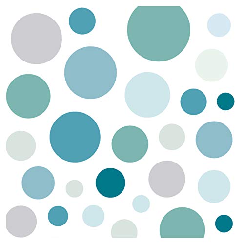 Little Deco Wandsticker 86 Punkte Kinderzimmer Junge Kreise | Mint grau blau | viele Farben Wandtattoo Klebepunkte Wandaufkleber Dots bunt DL390 Little Deco Wandsticker 86 Punkte Kinderzimmer Junge Kreise | Mint grau blau | viele Farben Wandtattoo Klebepunkte Wandaufkleber Dots bunt DL390 von Wandaro