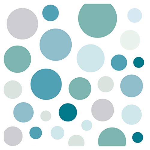 Little Deco Wandsticker 86 Punkte Kinderzimmer Junge Kreise | Mint grau blau | viele Farben Wandtattoo Klebepunkte Wandaufkleber Dots bunt DL390 von Wandaro