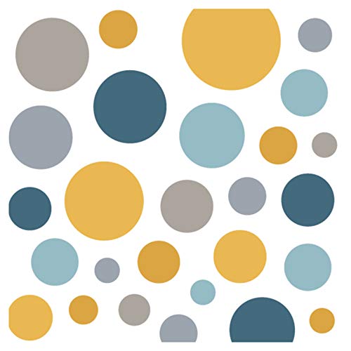 Little Deco Wandsticker 86 Punkte Kinderzimmer Junge Mädchen Kreise | blau gelb Mint | viele Farben Wandtattoo Klebepunkte Wandaufkleber Dots bunt DL390 von Wandaro