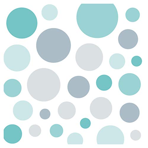 Little Deco Wandsticker 86 Punkte Kinderzimmer Junge Mädchen Kreise | türkis grau | viele Farben Wandtattoo Klebepunkte Wandaufkleber Dots bunt DL390 Little Deco Wandsticker 86 Punkte Kinderzimmer Junge Mädchen Kreise | türkis grau | viele Farben Wandtattoo Klebepunkte Wandaufkleber Dots bunt DL390 von Wandaro