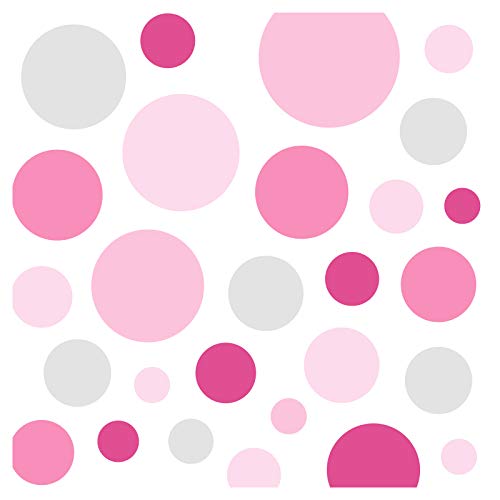 Little Deco Wandsticker 86 Punkte Kinderzimmer Mädchen Kreise | rosa pink hellgrau | viele Farben Wandtattoo Klebepunkte Wandaufkleber Dots bunt DL390 Little Deco Wandsticker 86 Punkte Kinderzimmer Mädchen Kreise | rosa pink hellgrau | viele Farben Wandtattoo Klebepunkte Wandaufkleber Dots bunt DL390 von Wandaro