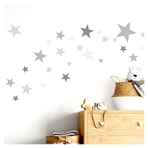 Little Deco Wandtattoo 60 Sterne Kinderzimmer Junge Mädchen Stars I grau I viele Farben Wandaufkleber Wandsticker Set bunt selbstklebend DL409 Little Deco Wandtattoo 60 Sterne Kinderzimmer Junge Mädchen Stars I grau I viele Farben Wandaufkleber Wandsticker Set bunt selbstklebend DL409 von Wandaro