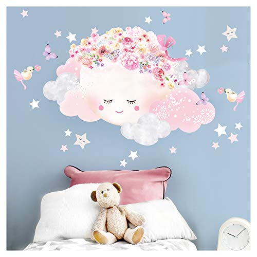 Little Deco Wandtattoo Mond und Sterne Kinderzimmer Mädchen Wandsticker DL448-3 von Wandaro