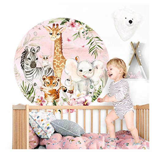 Little Deco Wandtattoo Kinderzimmer Wandbild 120 cm Wandsticker für Kinder Tier Giraffe Tiger Elefant Wanddeko Spielzimmer Wandaufkleber selbstklebend DL560 von Wandaro