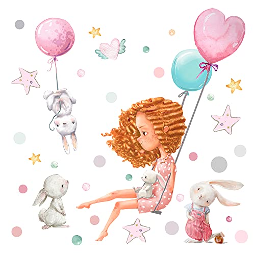 Little Deco Wandtattoo Wandsticker Kinderzimmer Mädchen Tiere Ballon Wandaufkleber Hase Sterne Wanddeko Spielzimmer Babyzimmer Wandbild Kinder DL674 Little Deco Wandtattoo Wandsticker Kinderzimmer Mädchen Tiere Ballon Wandaufkleber Hase Sterne Wanddeko Spielzimmer Babyzimmer Wandbild Kinder DL674 von Wandaro