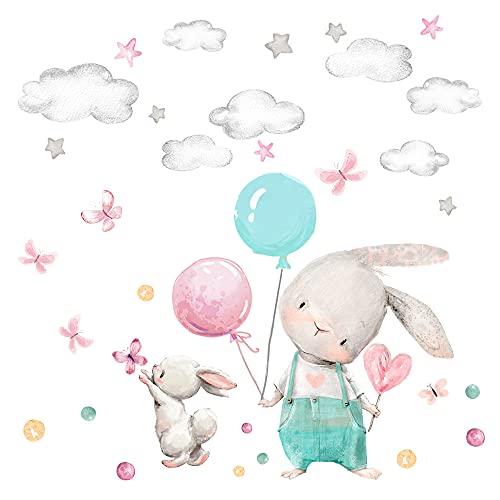 Little Deco Wandtattoo Wandsticker Kinderzimmer Mädchen Tiere Ballon Wandaufkleber Hase Wolken Wanddeko Spielzimmer Babyzimmer Wandbild Kinder DL675 Little Deco Wandtattoo Wandsticker Kinderzimmer Mädchen Tiere Ballon Wandaufkleber Hase Wolken Wanddeko Spielzimmer Babyzimmer Wandbild Kinder DL675 von Wandaro