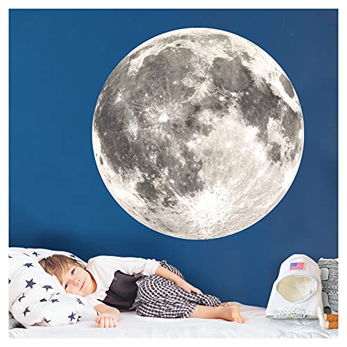 Little Deco Wandtattoo Wandsticker Vollmond rund Wanddeko Spielzimmer Sticker Kinderzimmer Mond Kinder Wandaufkleber Wandbild Kind selbstklebend DL708-2 von Wandaro