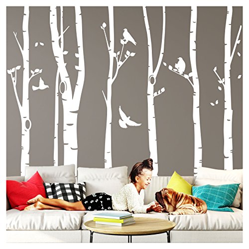 Wandaro Wandtattoo XXL Birkenstämme I Mittelgrau (BxH) 267 x 250 cm I Birke Vögel Bäume Blätter Tieren Flur Aufkleber Wohnzimmer Wandsticker Wandaufkleber W3327 Wandaro Wandtattoo XXL Birkenstämme I Mittelgrau (BxH) 267 x 250 cm I Birke Vögel Bäume Blätter Tieren Flur Aufkleber Wohnzimmer Wandsticker Wandaufkleber W3327 von Wandaro