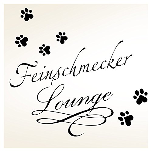 Wandaro W3334 Wandtattoo Feinschmecker Lounge I dunkelgrau (BxH) 60 x 47 cm I Tiere Haustiere Aufkleber selbstklebend Pfoten Wandaufkleber Wandsticker von Wandaro