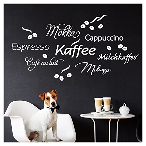 Wandaro W3457 Wandtattoo Kaffee I weiß 80 x 41 cm I Cappuccino Espresso Milchkaffee Küche Esszimmer selbstklebend Aufkleber Wandaufkleber Wandsticker Wandaro W3457 Wandtattoo Kaffee I weiß 80 x 41 cm I Cappuccino Espresso Milchkaffee Küche Esszimmer selbstklebend Aufkleber Wandaufkleber Wandsticker von Wandaro