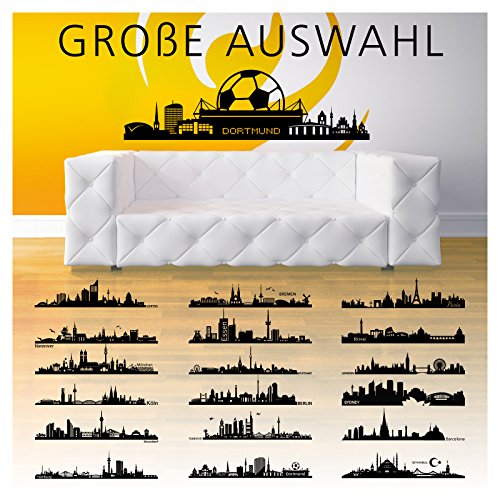 Wandaro Wandtattoo Skyline Bremen I schwarz (BxH) 100 x 19 cm I Wohnzimmer Flur selbstklebend Stadt Aufkleber Städte der Welt Wandsticker Wandaufkleber W3291 von Wandaro
