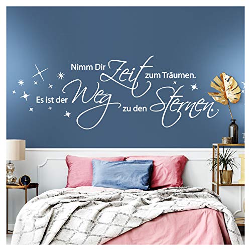 Wandaro Wandtattoo Zitat Nimm dir Zeit zum träumen I schwarz (BxH) 130 x 38 cm I Schlafzimmer Kinderzimmer Wandaufkleber Wandsticker Aufkleber Sticker W3261 von Wandaro