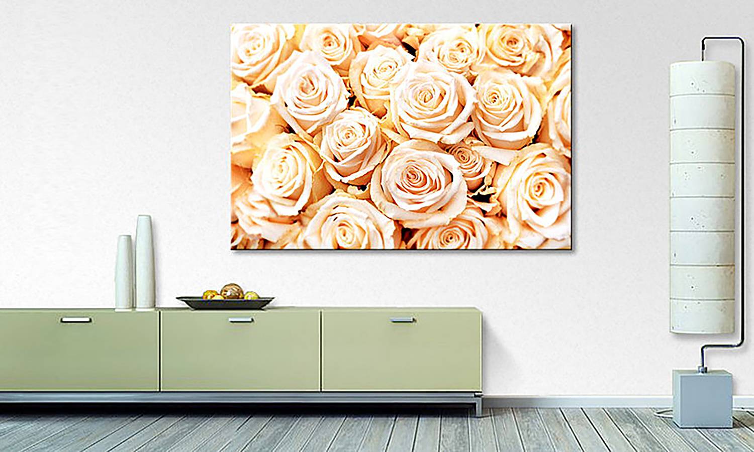 Leinwandbild Creamy Roses von WandbilderXXL