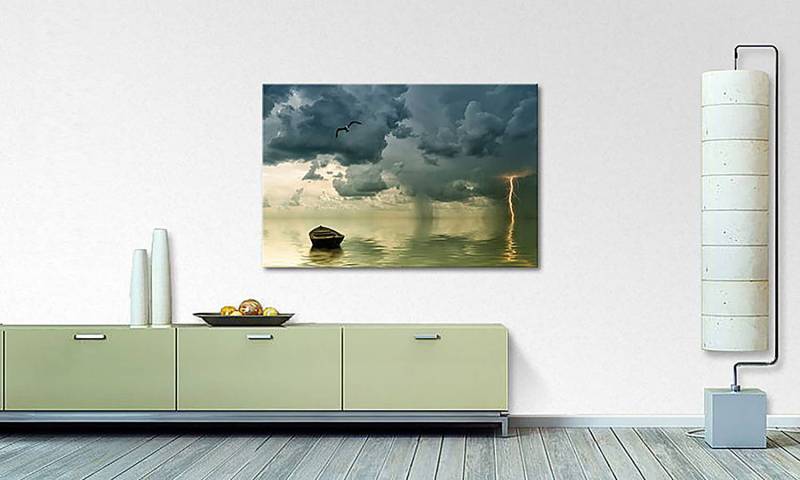 Leinwandbild Lonely Boat von WandbilderXXL