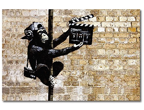 WandbilderXXL® Gedrucktes Leinwandbild Banksy No.13 120x80x2cm - in 6 verschiedenen Größen. Fertig gespannt auf Holzkeilrahmen. Günstige Leinwanddrucke für Wohnzimmer, Schlafzimmer. von WandbilderXXL