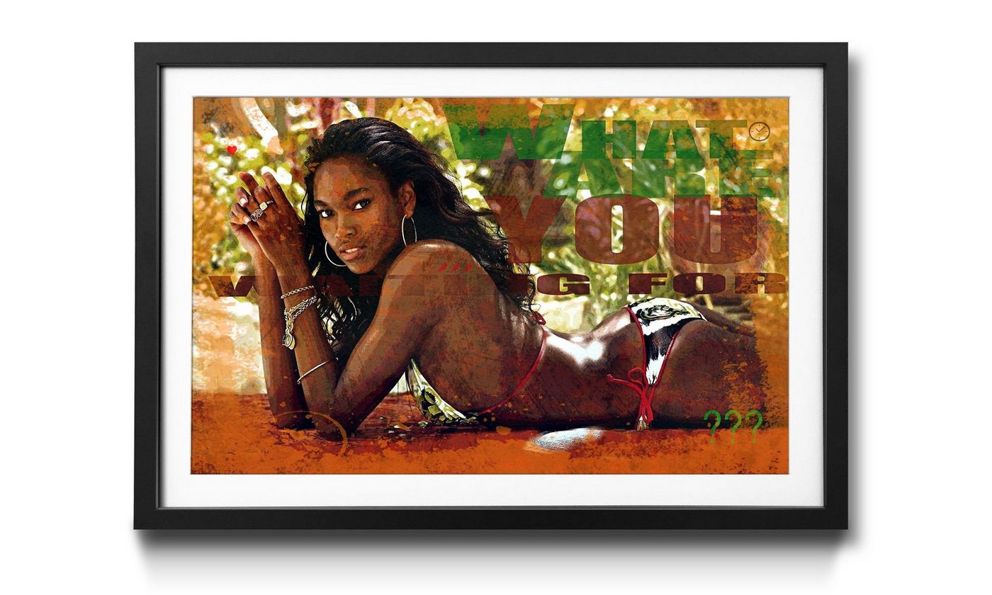 WandbilderXXL Bild mit Rahmen African Beauty, Erotik, Wandbild, in 4 Größen erhältlich von WandbilderXXL