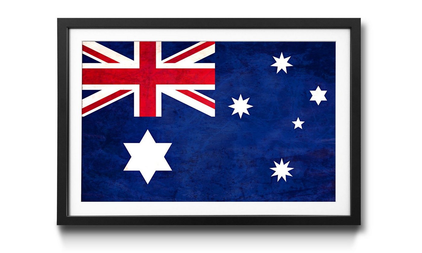 WandbilderXXL Bild mit Rahmen Australien, Flagge, Wandbild, in 4 Größen erhältlich von WandbilderXXL