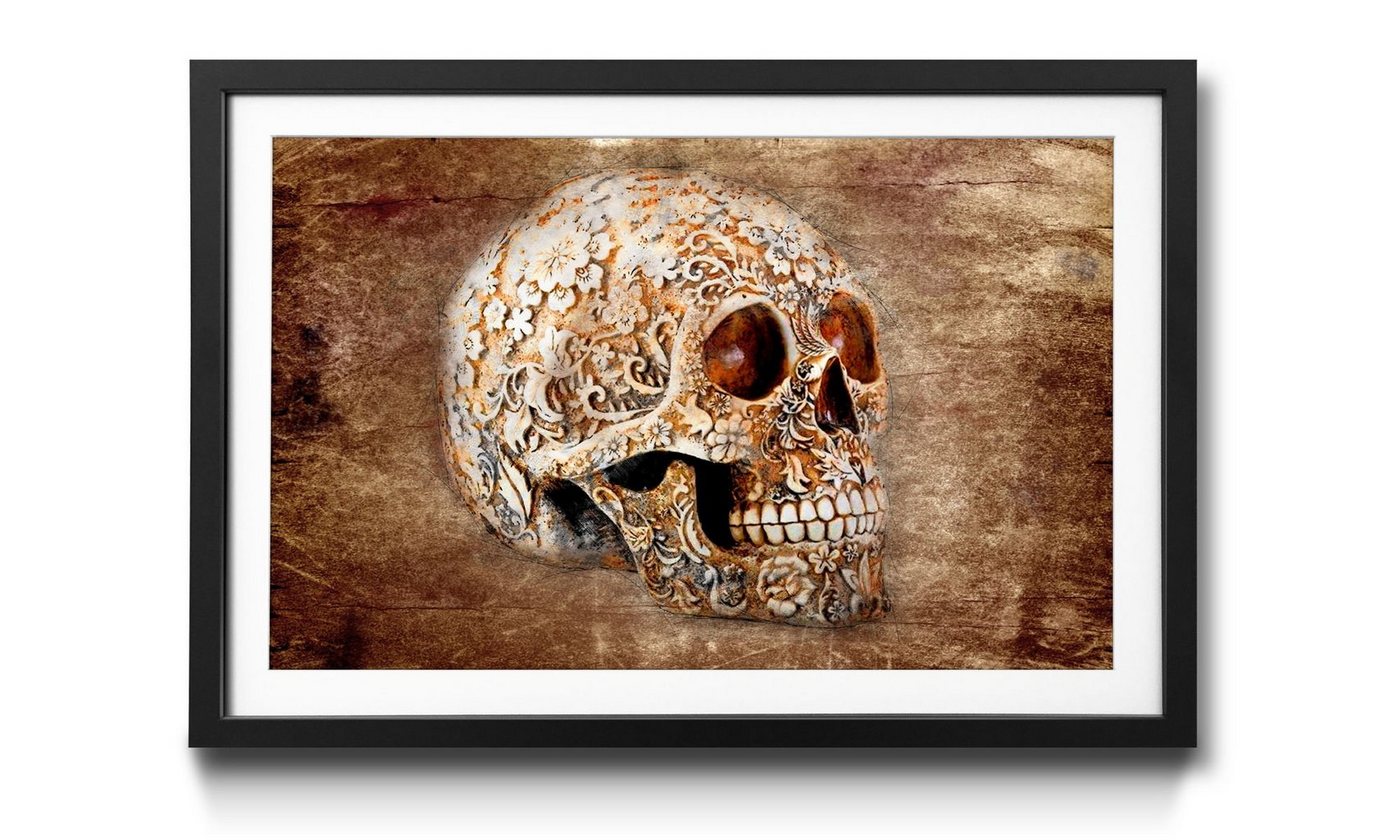 WandbilderXXL Bild mit Rahmen Laughing Death, Totenschädel, Wandbild, in 4 Größen erhältlich von WandbilderXXL