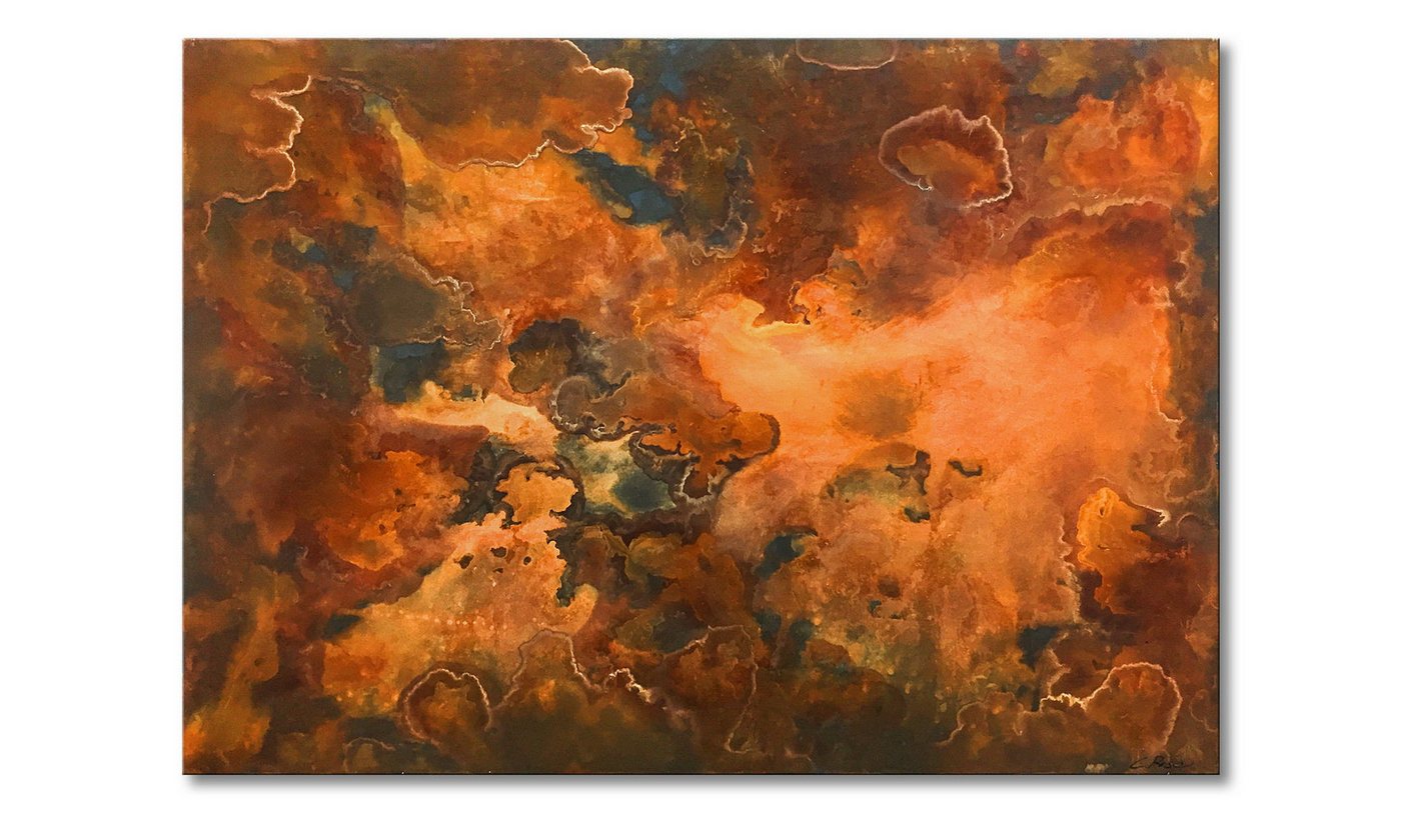WandbilderXXL Gemälde Rusty Clouds 140 x 100 cm, Abstraktes Gemälde, handgemaltes Unikat von WandbilderXXL