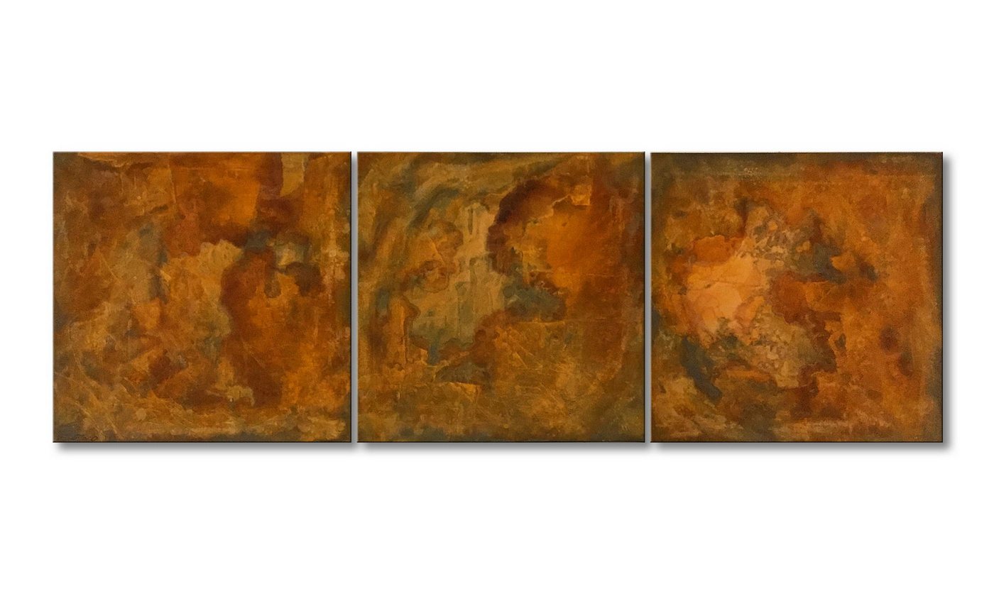 WandbilderXXL Gemälde Rusty Three 180 x 60 cm, Abstraktes Gemälde, handgemaltes Unikat mit echtem Rost von WandbilderXXL