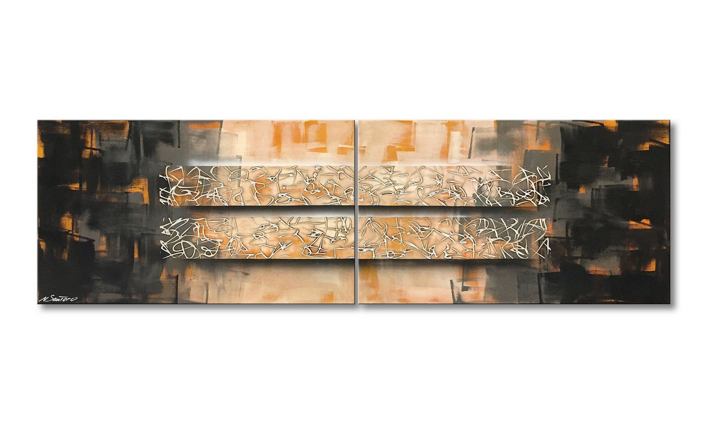 WandbilderXXL Gemälde Trust 200 x 60 cm, Abstraktes Gemälde, handgemaltes Unikat von WandbilderXXL