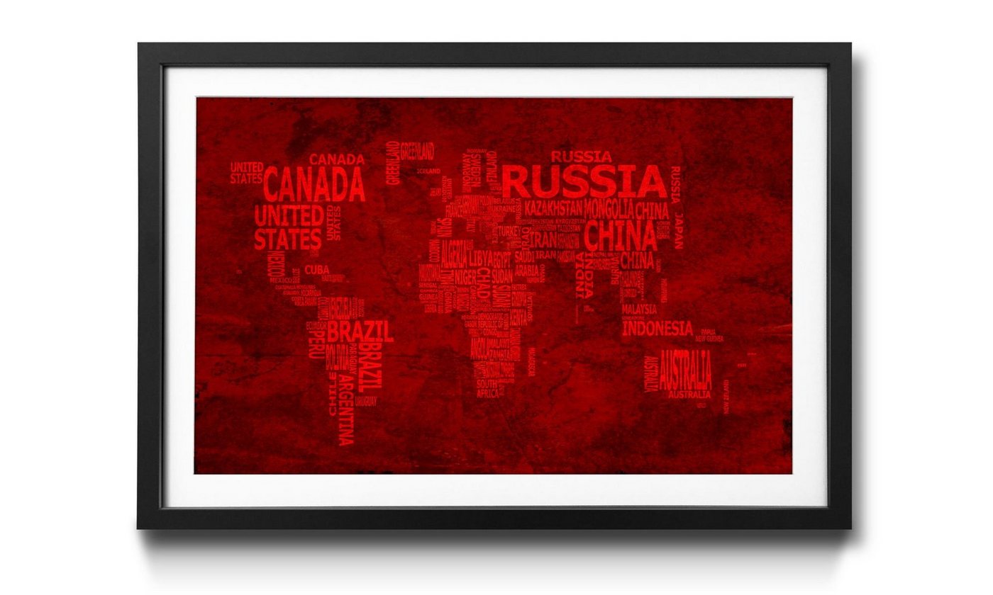WandbilderXXL Kunstdruck Worldmap No.18, Weltkarte, Wandbild, in 4 Größen erhältlich von WandbilderXXL
