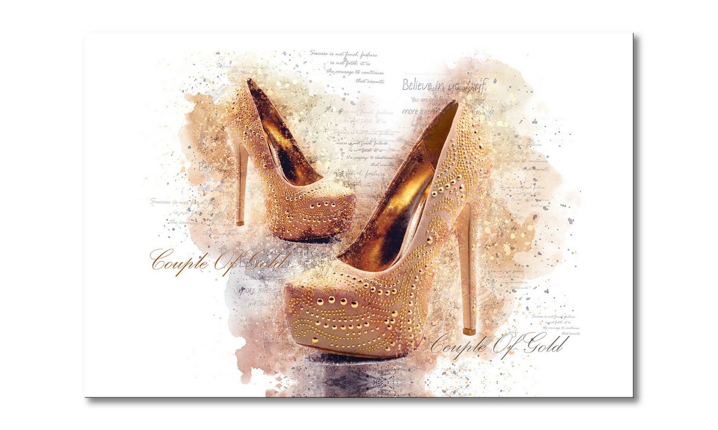 WandbilderXXL Leinwandbild Golden Couple, High Heels (1 St), Wandbild,in 6 Größen erhältlich von WandbilderXXL