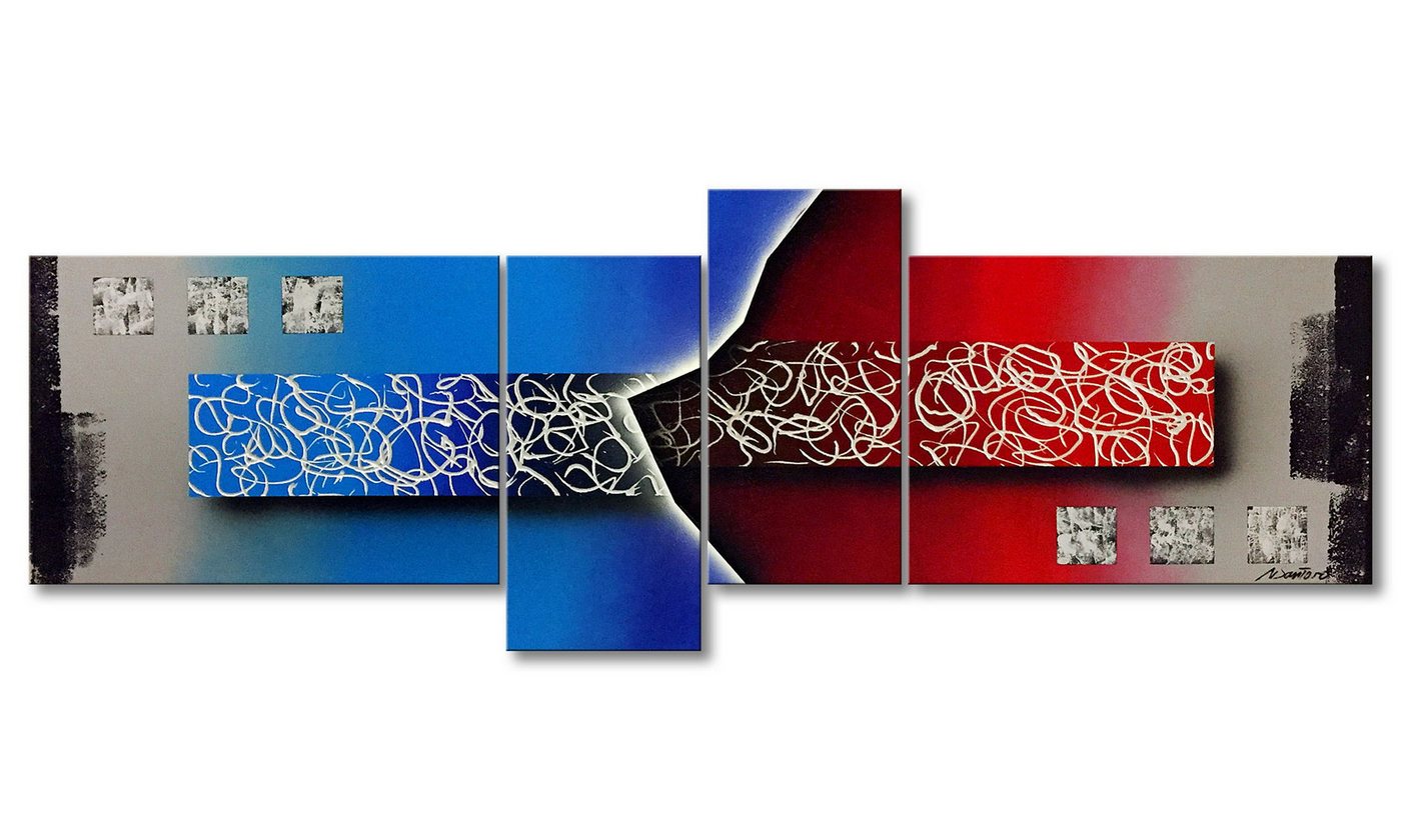 WandbilderXXL XXL-Wandbild Glitch 210 x 60 cm, Abstraktes Gemälde, handgemaltes Unikat von WandbilderXXL