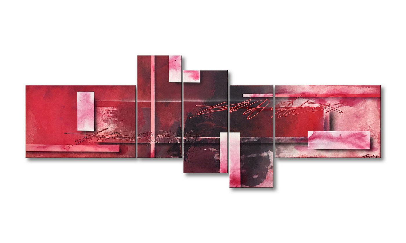 WandbilderXXL XXL-Wandbild Red Clouds 230 x 90 cm, Abstraktes Gemälde, handgemaltes Unikat von WandbilderXXL