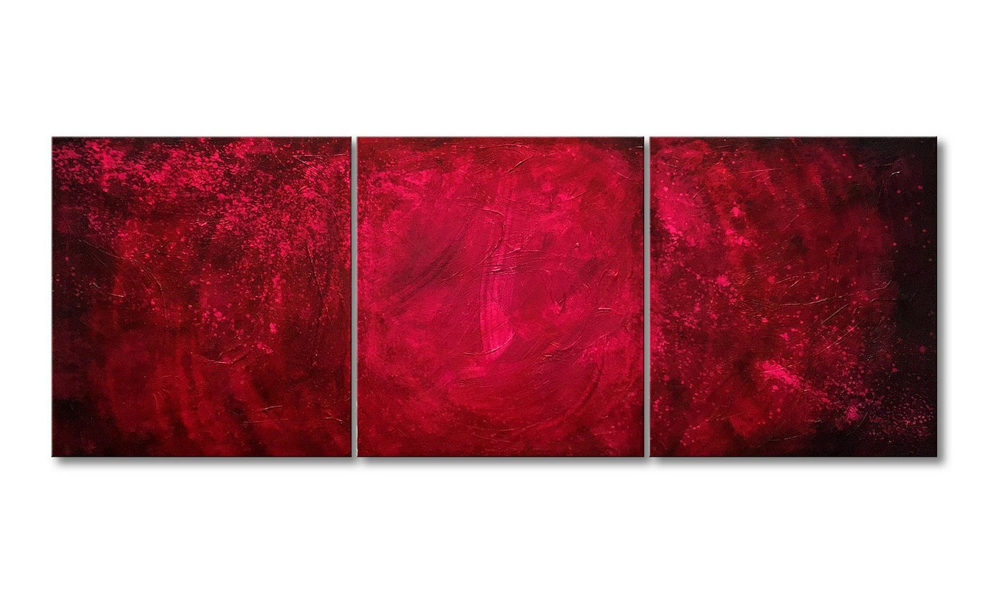 WandbilderXXL XXL-Wandbild Red Spot 210 x 80 cm, Abstraktes Gemälde, handgemaltes Unikat von WandbilderXXL