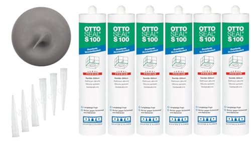 OTTOSEAL S 100 Premium-Sanitär-1K-Silicon Dichtstoff matt 6 Kartuschen auf Acetat Basis Otto Chemie (6x matt manhattan C8679) von Wandbreite