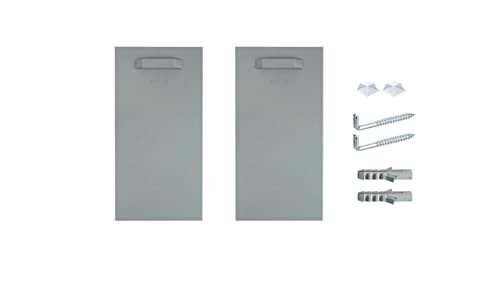 Selbstklebendes Befestigungsset Bilderhalter Spiegelhalter Dibond-Aufhänger Haftbleche (2x Halter | Schraubhaken | Silikonpuffer, 200x100mm) von Wandbreite