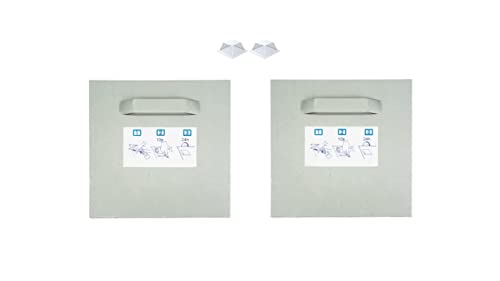 Selbstklebendes Befestigungsset Bilderhalter Spiegelhalter Dibond-Aufhänger Haftbleche (2x Halter | Silikonpuffer, 100x100mm) von Wandbreite