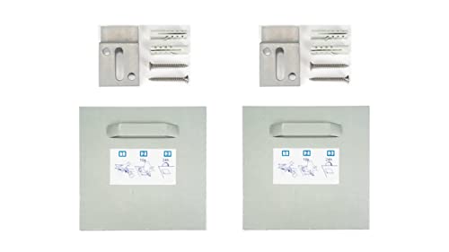 Selbstklebendes Befestigungsset Bilderhalter Spiegelhalter Dibond-Aufhänger Haftbleche (2x Halter | Z-Haken, 100x100mm) von Wandbreite