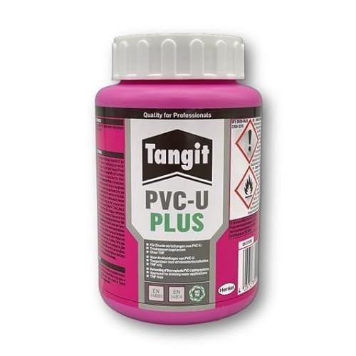 Tangit PVC-U Plus Kleber für Gas- und Trinkwasserleitungen Druckrohrleitungen und drucklose Rohrleitungen (500g / 1 Stück) von Wandbreite