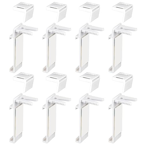 Plissee Halterung, Clamp Support Pleated Blind, 2 Set Self-Adhesive Klemmfix Halterung No Drilling Replacement Parts, Klemmfix Bracket for Window Pleated Blinds with Four Drawstrings von WanderGo